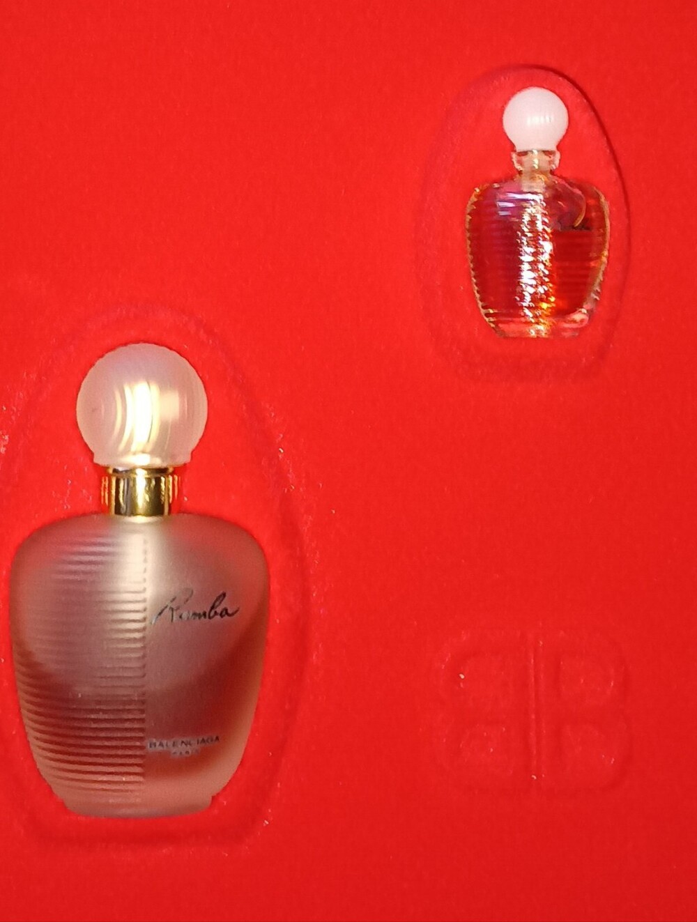 Balenciaga red velvet fragrance gift set with frosted bottles
